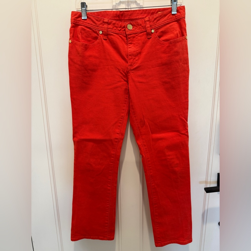 Tory Burch Light Red Cropped Jeans